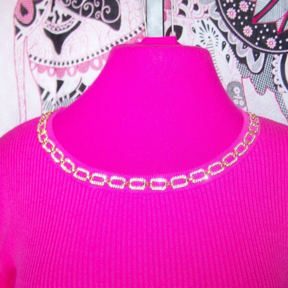 Nanette Nanette Lepore NWT Jewel Neck Ribbed Sweater Sz L - Picture 3 of 7